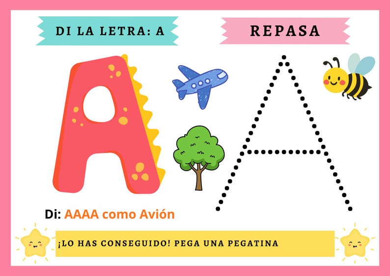 Abecedario Infantil Imprimible, Fichas para Aprender a Escribir Letras ...