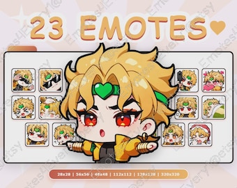 Dio Brando Emotes Pack | 23 Chibi Emotes for Twitch, Discord, Youtube, Kick
