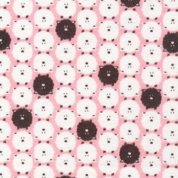 Cloud 9 Premium Cotton Flannel - Dolittle Sheep Pink - 1 Yard