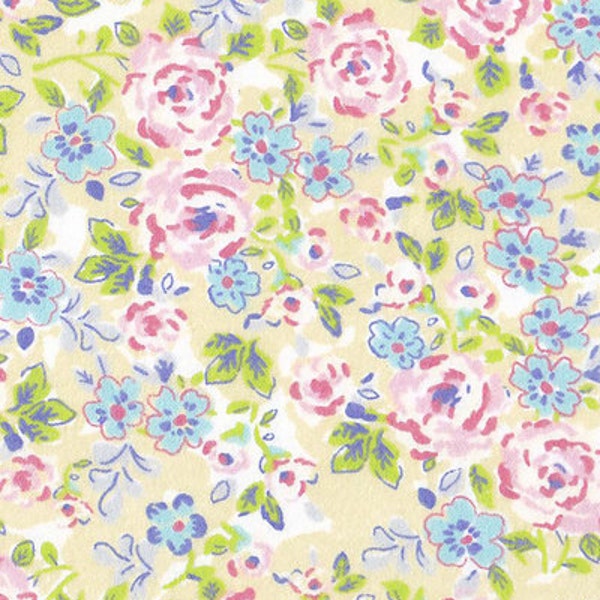 Snuggle Flannel Prints - Pastel Floral - 35 inches