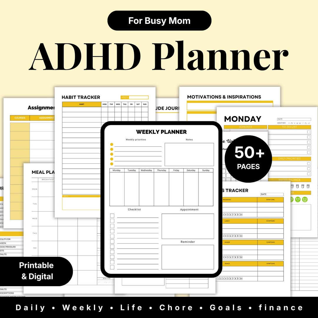 ADHD Mom Planner: Daily Routine, Budget, Life Organizer (PDF Download ...