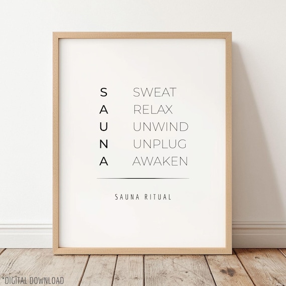 Sauna Wall Art Printable, Sauna Ritual Print, Bathroom Spa Wall Art, Wellness Wall Art, Minimalist Scandinavian Poster, Instant Download