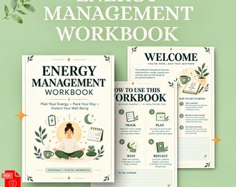 Energy Management Workbook, Pacing Planner, Fatigue Tracker, 30 Page Printable PDF, A4 US Letter