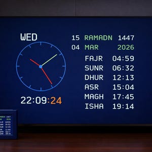 Azan Clock: Global Prayer Times, Auto Timezone, Accurate Firmware