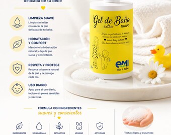 Gel douche naturel pour bébé – nettoyage doux des peaux sensibles – soin quotidien de bébé