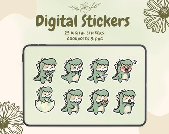 Dinosaur Cat Stickers | Kawaii Planner Pack (Digital Download)