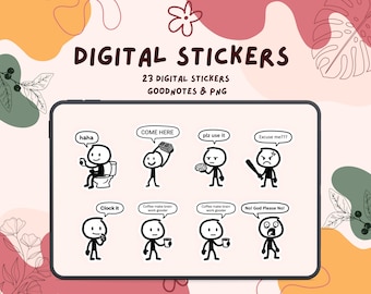 Chaotic Office Meme Stickers | Minimalist Work Planner Doodles (Digital Download)