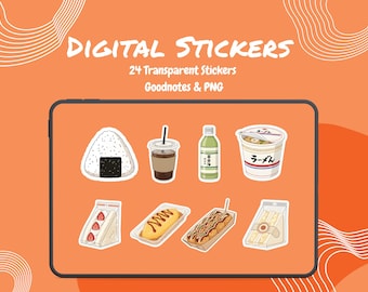 Japanese Convenience Store Stickers | Konbini Food Digital Planner Stickers (Instant Download)