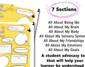 Neuro-affirming All About Me Student Booklet