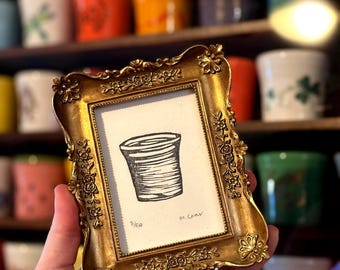 Mini grabado en linóleo de vaso de chupito Fiestaware / Grabado en bloque pequeño