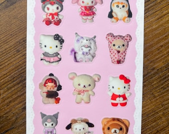 Foglio di adesivi per piccoli oggetti! Adesivi in peluche