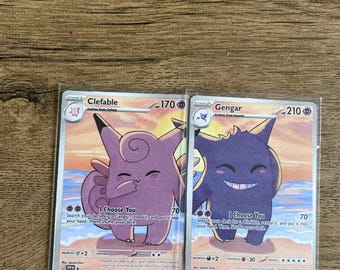 Gengar Clefable matching custom pokemon cards