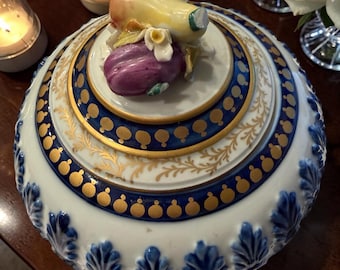 Vantage French Cobalt Blue and Gilt Jar