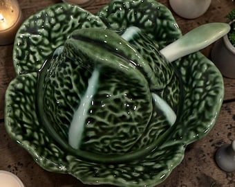 Vintage Bordello Pinheiro from Portugal Tureen with Ladle