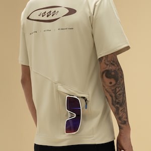 Gravel Cycling Jersey Regular Fit Bicyle T Shirt With Zipper Pocket Coffee Ride