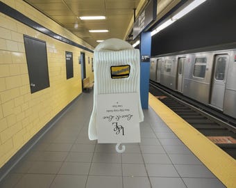 NY MetroCard-geborduurde gripsokken