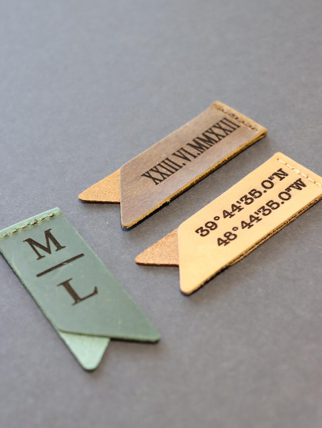 Custom Leather Bookmark, Personalized Initials, Handmade Reader Gift ...