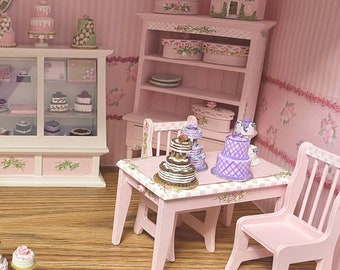 Dollhouse BAKERY COLLECTION 1:12 by Miniature Lane Furniture Table Chairs Cakes