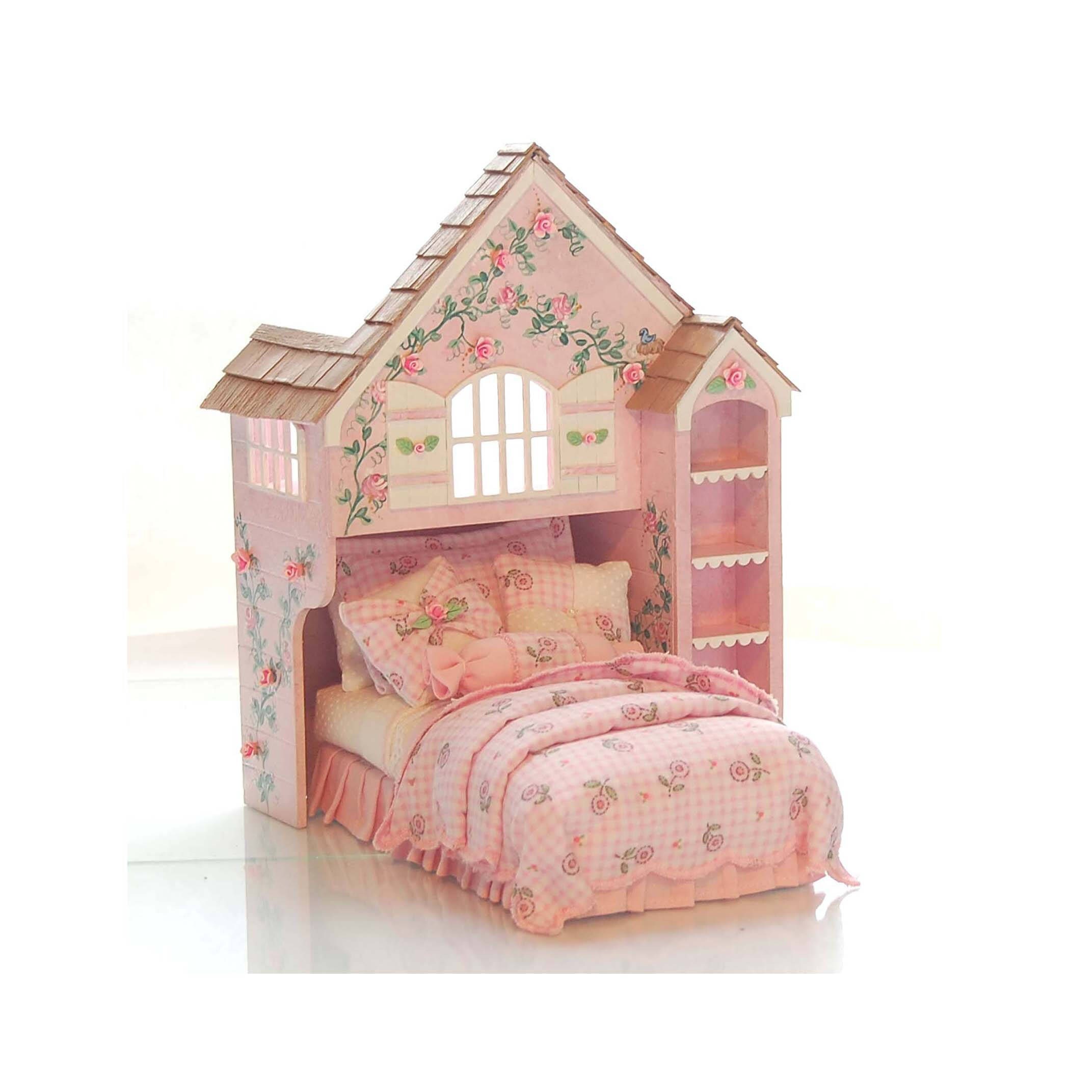 Pink & White Perfection PLAYHOUSE BED Dollhouse Miniature Etsy