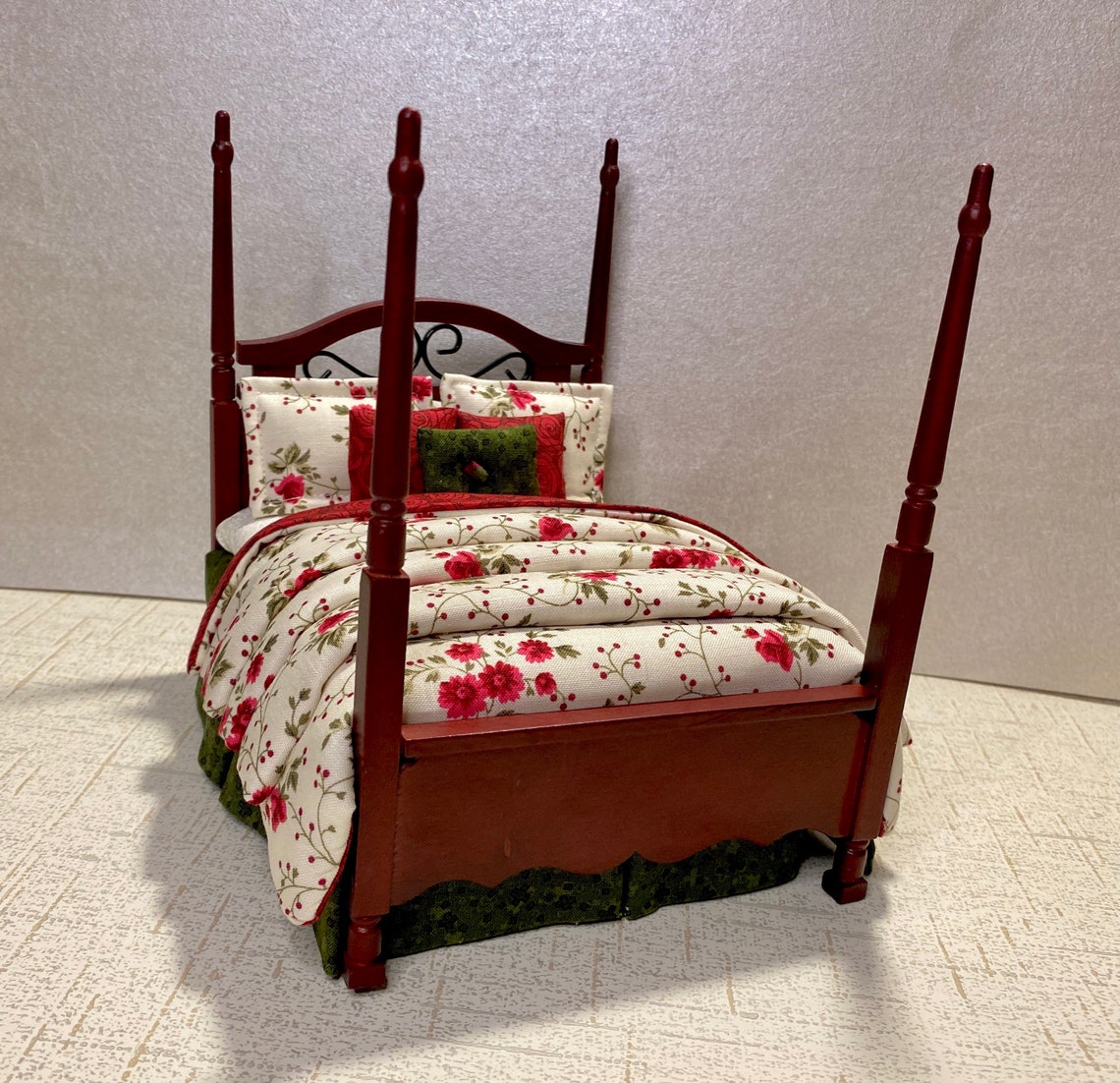 Dollhouse Elegant 4 Poster Bed 112 Bedroom Furniture Etsy