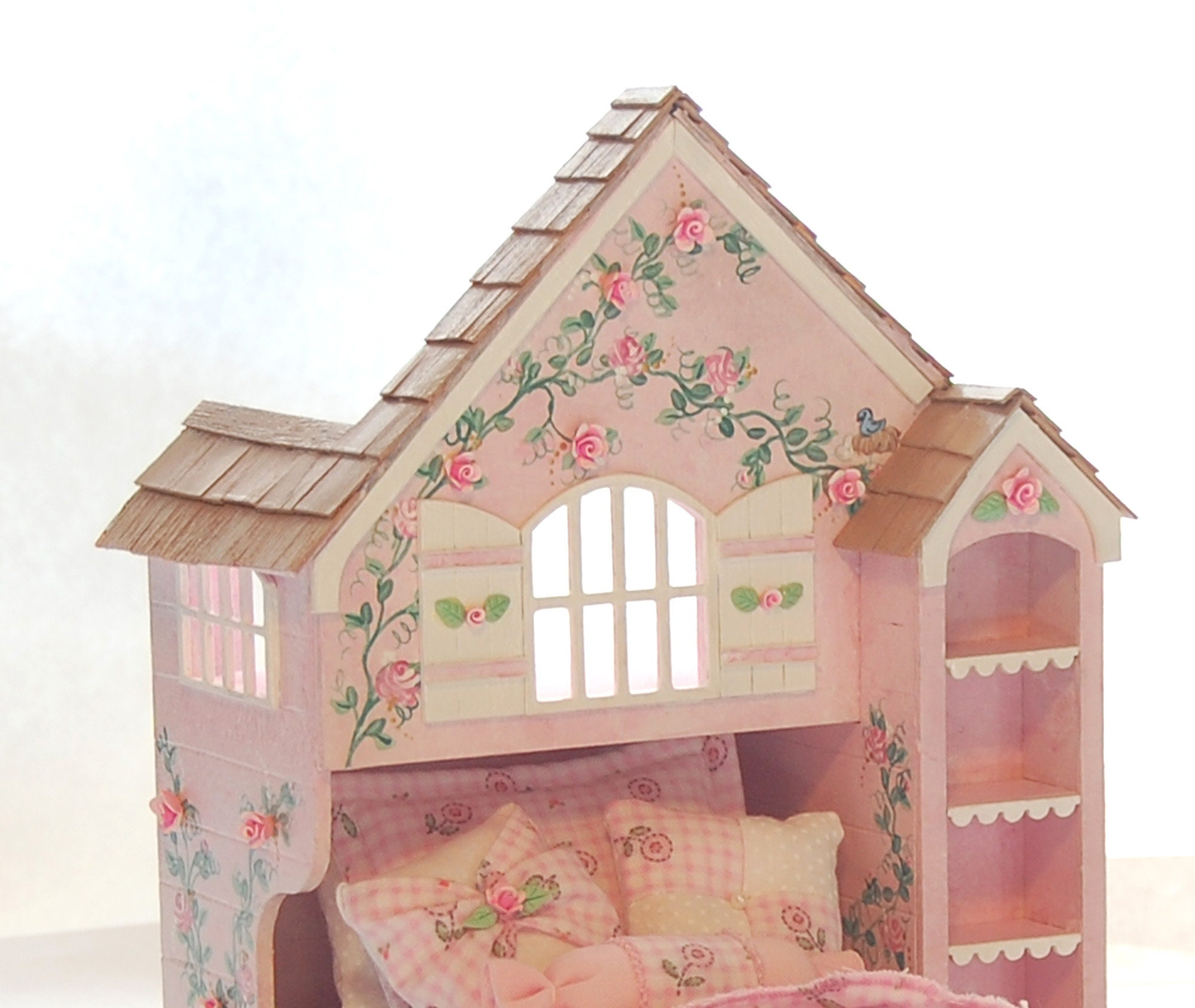 Pink & White Perfection PLAYHOUSE BED Dollhouse Miniature Etsy