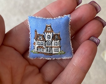 Dollhouse Miniature Hand-Painted Pillow BEACON HILL  1:12 Home Decor, Accessory  by Miniature Lane