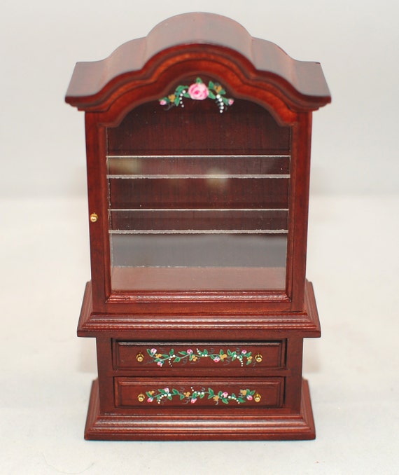Dollhouse Miniature Furniture Curio Cabinet Victorian Style Etsy