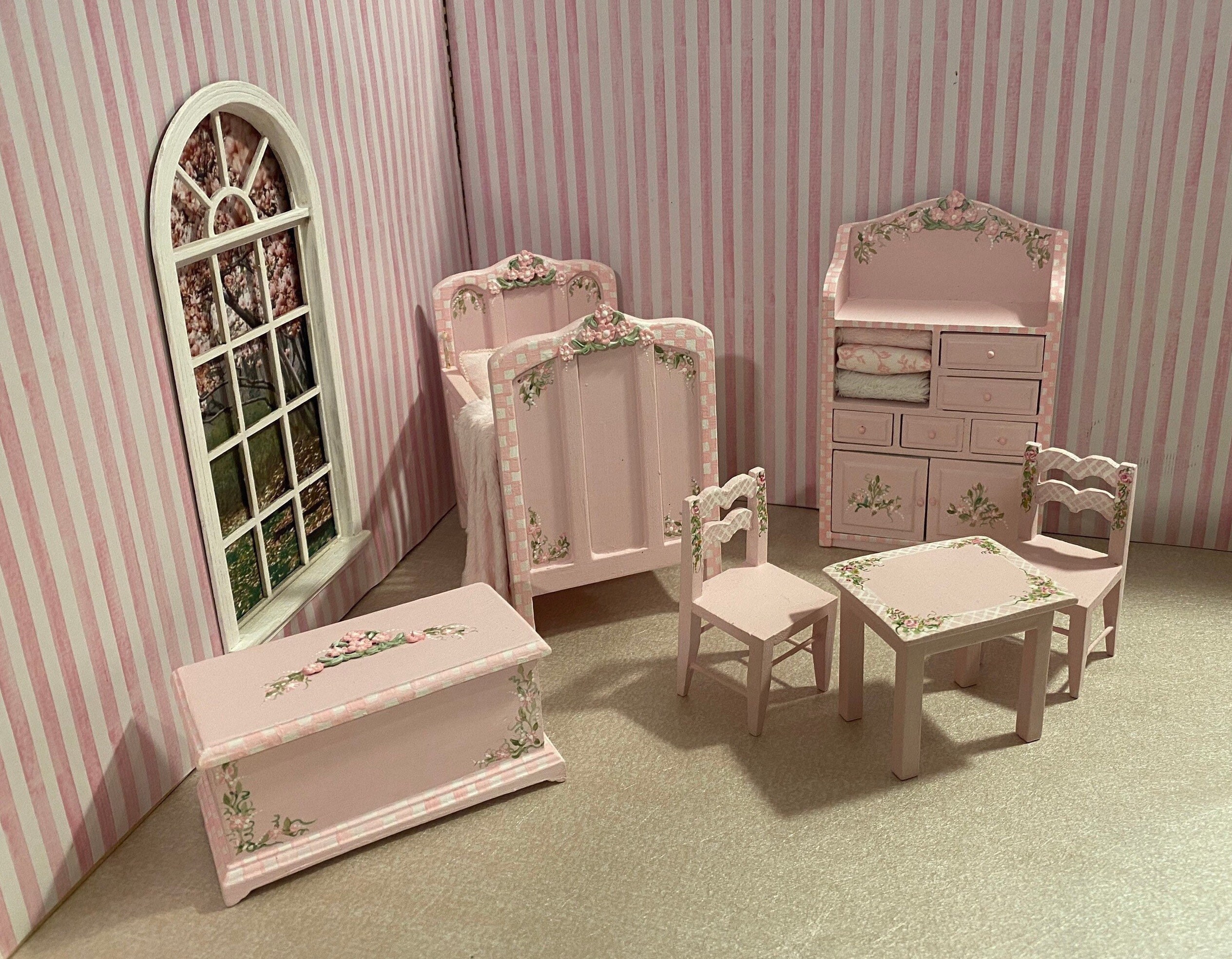 NURSERY SET  #2585 ~ scale1:12 ~Melissa & Doug 4 pc Dollhouse Furniture 