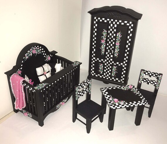 dollhouse miniature nursery baby furniture set