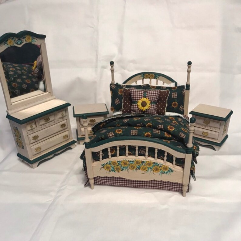 Dollhouse Miniature Bedroom Furniture Set Sunflower Suite Image 0