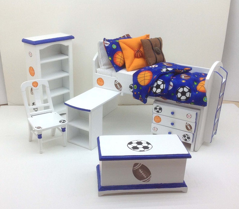 Dollhouse Furniture Bedroom Sports Themed Boy S Image 0 1