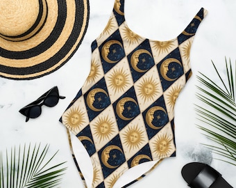 Moon an Sun Diamond Jester Swimsuit | One peice | Gothic Swimwear