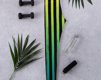 Neon Gothic Stripe Leggings – Green Yellow Black Circus Stripe Activewear