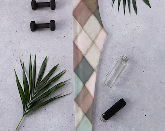 Leggings Arlequín Pastel – Ropa deportiva con estampado de rombos vintage