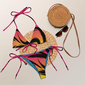 Bikini de hilo reciclado con estampado integral