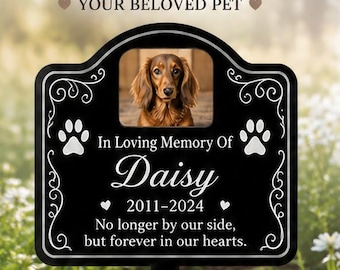 Pet Memorial Garden Stake Sign – Custom Grave Marker Metal Tinplate Memorial Plaque, Outdoor Weatherproof Dog Tribute Sign, 10/12/14 Inch
