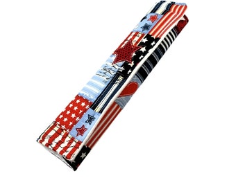 Shoulder Seat Belt Cover Patriotic Patch Red, White, Blue- 10 inch Cushiony, Comfy Seat Belt Cover-Bestie Gift