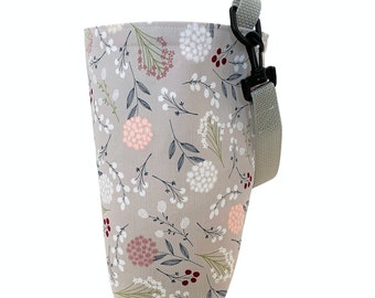 Gray Floral Boho Water Repellent Car Trash Bag-Auto Garbage Bag – Headrest & Center Console Hanging Organizer
