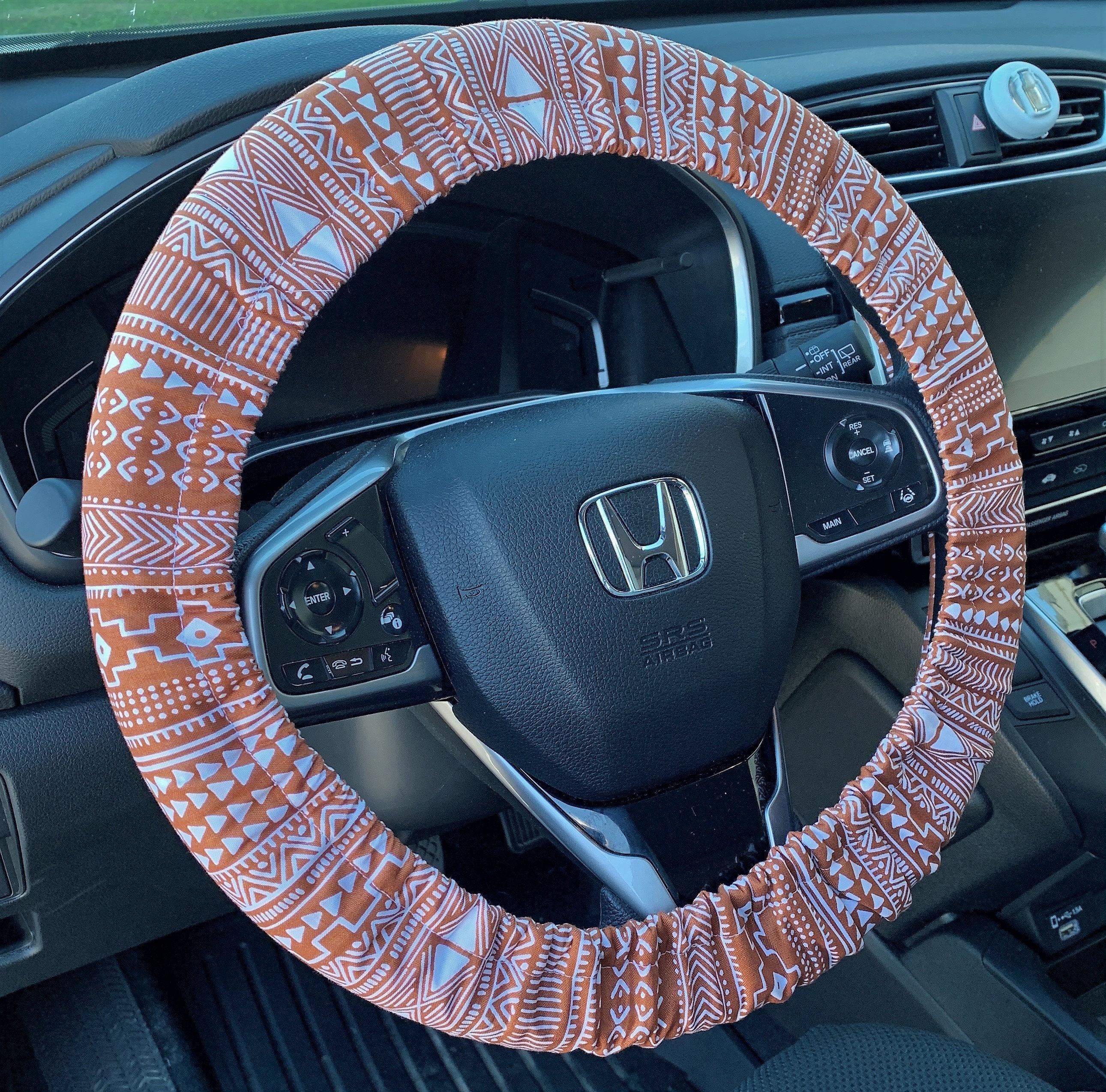 Discover Rust Boho Cotton Steering Wheel Cover