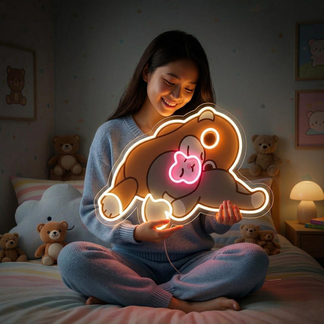 Custom Punch Little Monkey LED Neon Sign: Playful Animal Light, Room ...