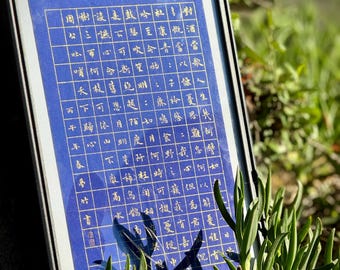 Handwritten Chinese Calligraphy Artwork – Cao Cao's Short Song Style, Framed Wall Art