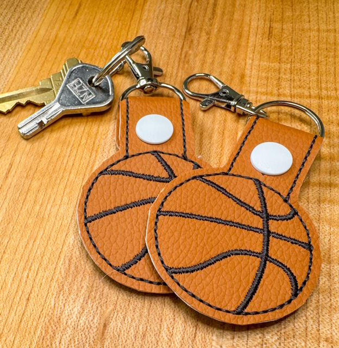 Basketball Keychain, Personalized Basketball Key Fob, Embroidered ...