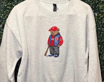 Embroidered Philly Bear Sweatshirt – Philadelphia Baseball Inspired