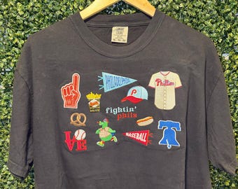 Philadelphia Embroidered Collage Hoodie, Crewneck or T-Shirt – Philly Baseball Inspired Apparel