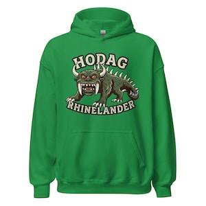 Hodag Rhinelander Wisconsin Hoodie, Rustic Folklore Pullover Sweatshirt