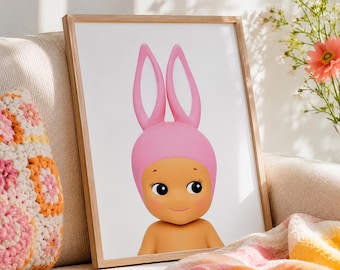 Sonny Angel Pink Rabbit Large Prints, Brown Sonny Angel Wall Decor (Digital Download)