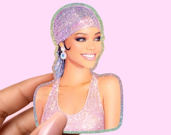 Rihanna Riri Swarovski Crystal Glitter Sticker (2 x 2.9)