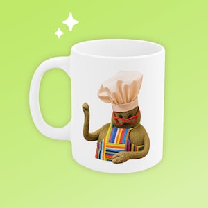 Tiny Felt Chef Mug, Gift Office Coffee Cup (11oz)