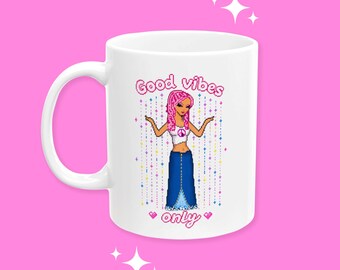 Dollzmania 'Good Vibes' Mug, Coffee Cup (11oz)