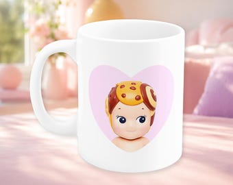 Sonny Angel Cookie Heart Mug, Cookie Lover Coffee Cup (11oz)